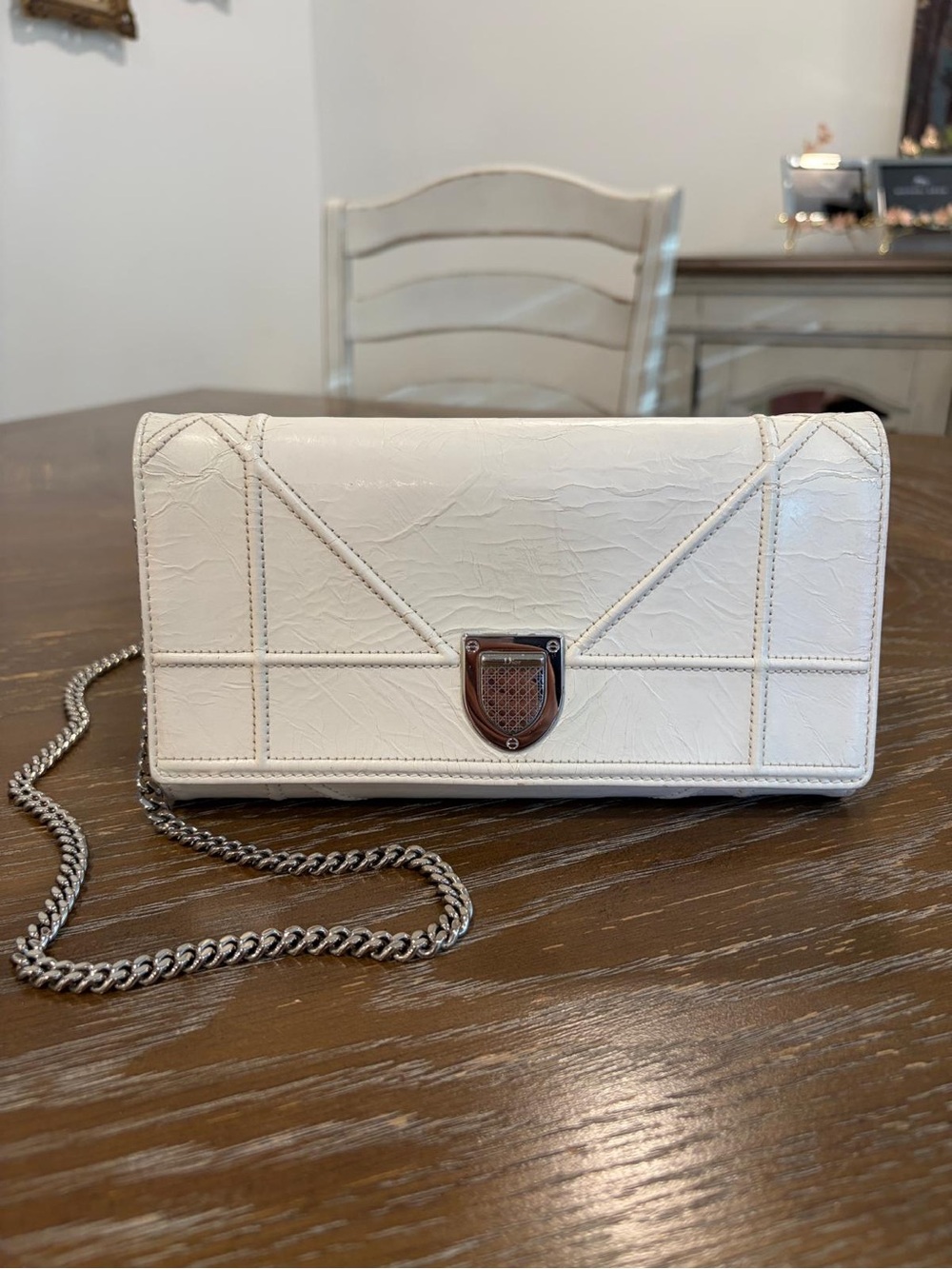 Christian Dior Shoulder Bag White Leather Made in France